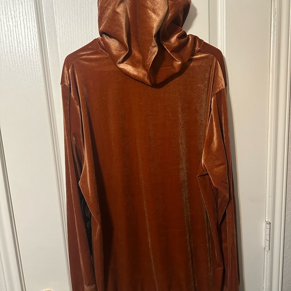 CROOKS & CASTLES Hoodie Men's Large Velvet Sweatshirt Brown Soft NWT - Picture 2 of 7